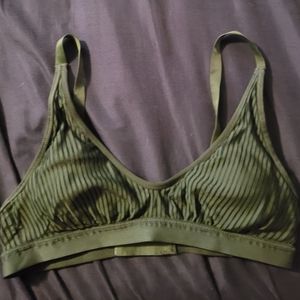 Aerie striped mesh scoop bralette small Sycamore